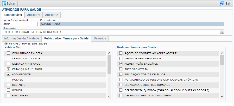  Atividades para saúde